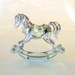 ROCKING HORSE SILVER - Cm. 10 x 9 - Swarovski Elements