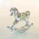 ROCKING HORSE SILVER - Cm. 10 x 9 - Swarovski Elements