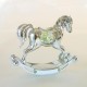 ROCKING HORSE SILVER - Cm. 10 x 9 - Swarovski Elements