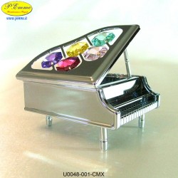 PIANO SILVER - cm. 8 x 6 - Swarovski Elements