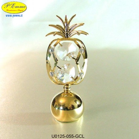 PINEAPPLE ON BALL GOLD - cm. 8 x 3 - Swarovski Elements