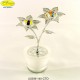 SATIN SILVER VASE WITH FLOWERS 2 - Swarovski Elements