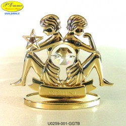 SEGNO ZODIACALE - GEMELLI - GOLD - Elementi SWAROVSKI